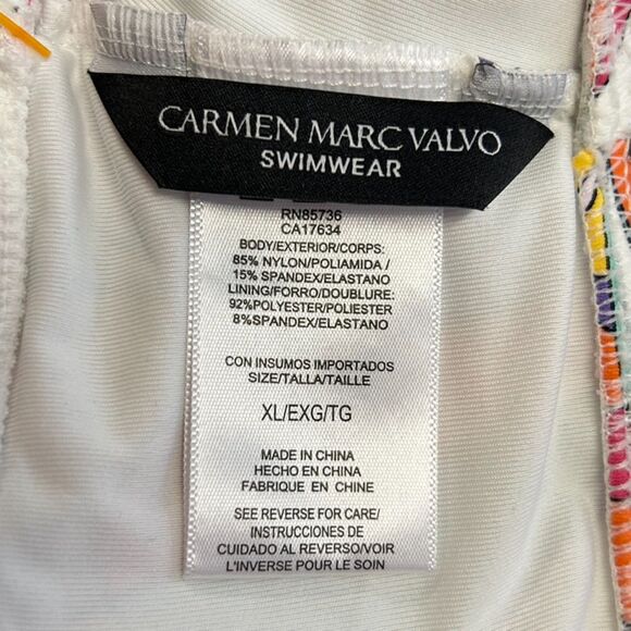 Carmen Marc Valvo Colorful Swirl Swim Skirt - Picture 8 of 12